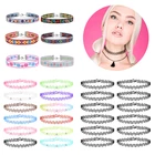 ZS 612 шт, винтажное ожерелье-чокер с татуировкой, набор для женщин и девочек, эластичная цепочка, ожерелье, цветное готическое тянущееся ожерелье в стиле панк