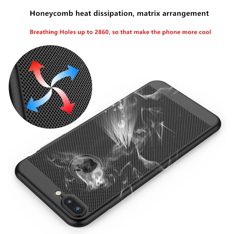 Черный охлаждающий чехол для телефона с отверстиями iPhone 11 Pro Max 2019 XS max XR X матовая