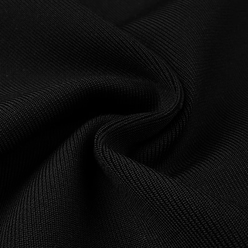 

2019 New High quality black skintight one-shoulder backless knee-length rayon bandage for your Christmas evening party dress