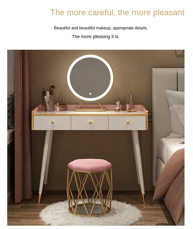 

TT Nordic Dressing Table Bedroom Storage Cabinet Integrated Modern Simple NIS Simple Small Apartment Makeup Table