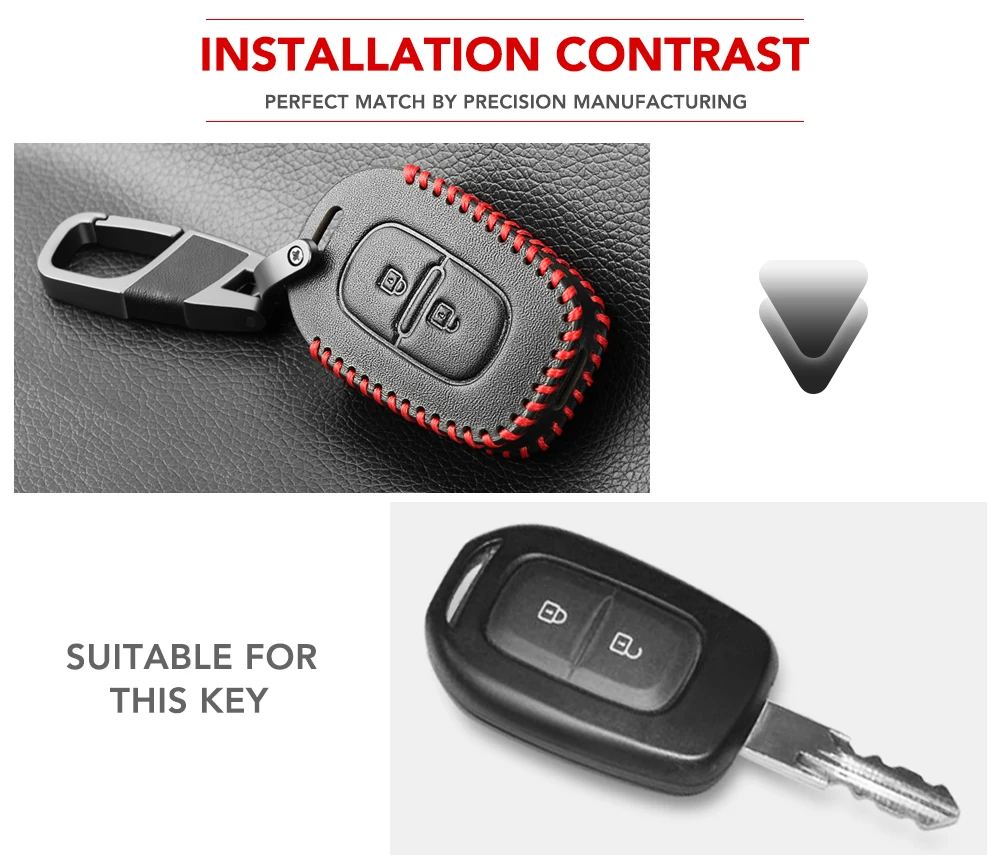 Чехол для пульта дистанционного управления из натуральной кожи 2 кнопки Renault Duster