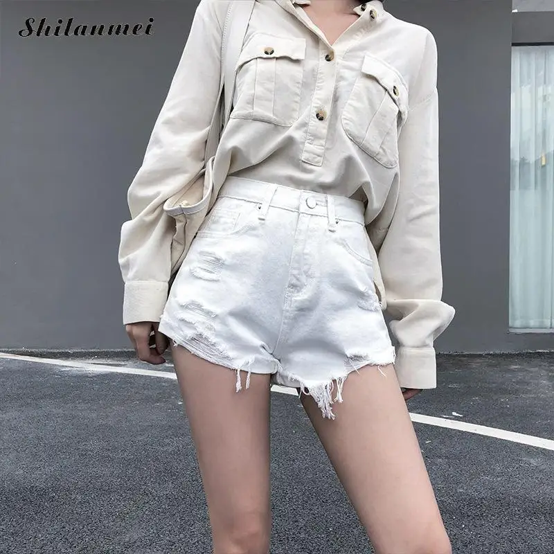 

2020 Fashion Women Summer Denim Shorts Short Jeans Women Shorts High Waisted Shorts Chic A-Line Denim Hotpants Girls Shortpants