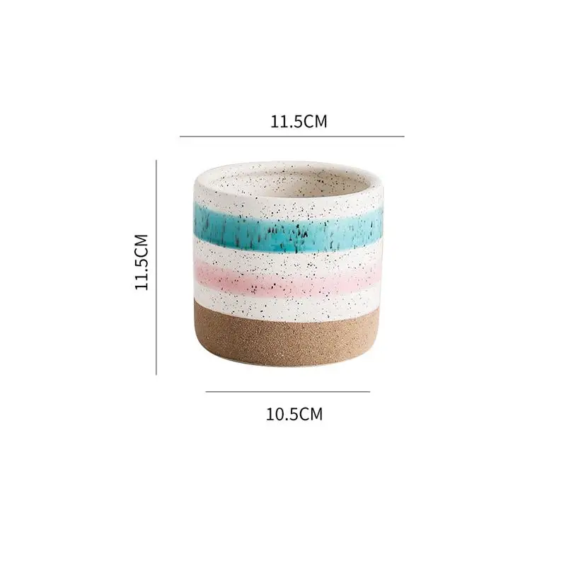 

2 Pcs Creative Flowerpots Ceramic Flowerpot Desktop Flowerpots Desktop Garniture Simple Hand Painted Plain Flowerpot