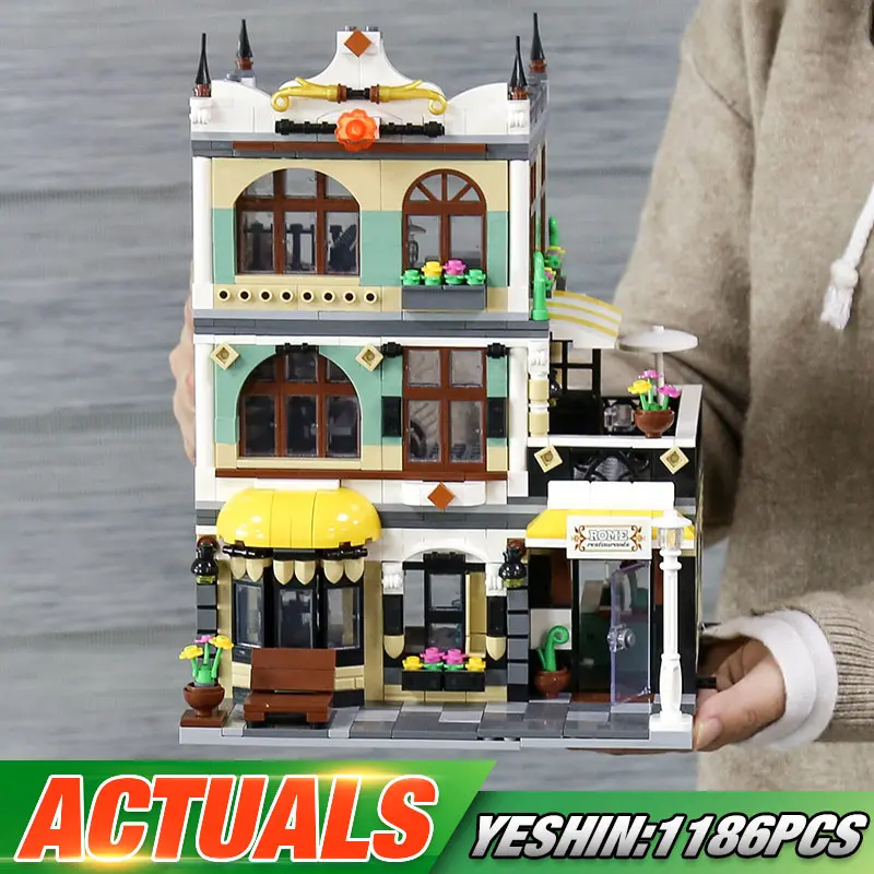 DHL улицы здания игрушки Римского Конструктор &quotПарижский ресторан&quot модель