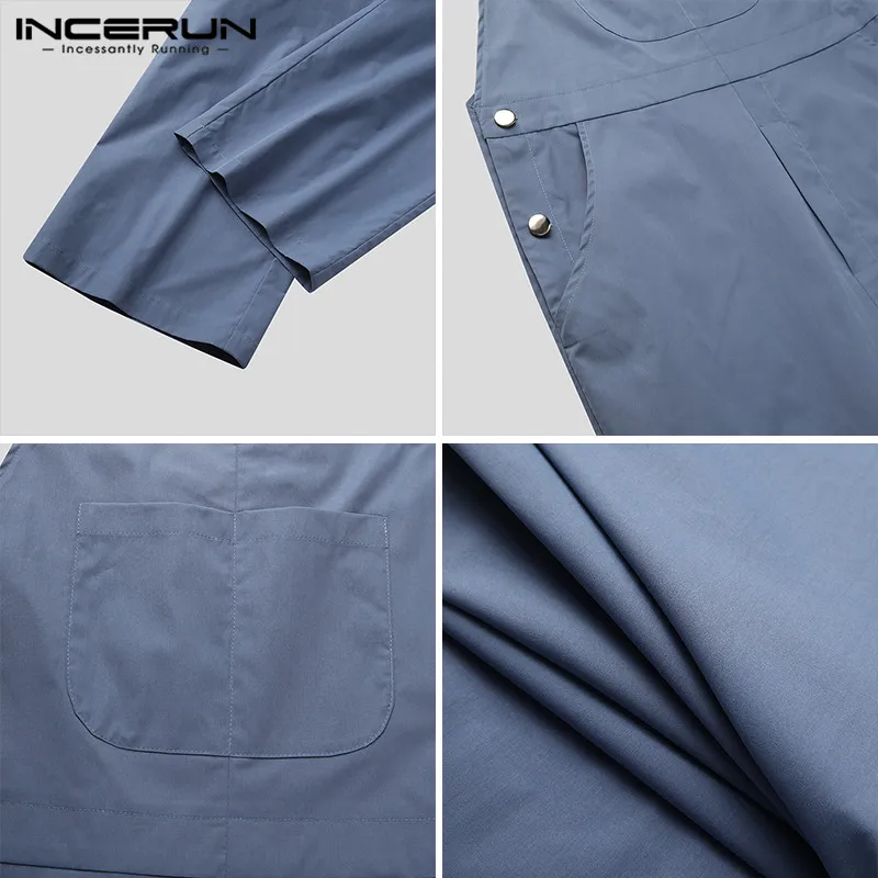 

Man Cargo Overalls Streetwear INCERUN Men Solid Color Jumpsuits Leisure Sleeveless Bib Pants Fashion Multi Pockets Rompers S-5XL