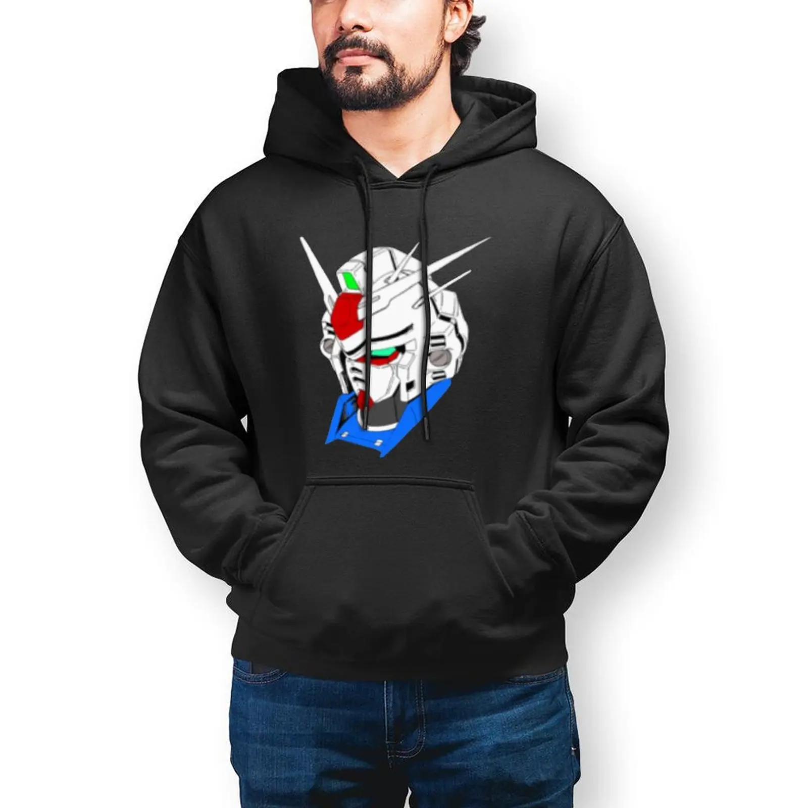 

Bandai Gundam RX-178 Mk-II Head Hoodie Anime Streetwear Hoodies Fashion Over Size Cotton Pullover Hoodie Men