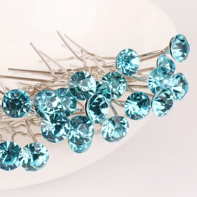 

10Pcs/Lot Women Hair Sticks Hairpin Diamond U-type Desgin Hair Clips Alloy Crystal Fashion Wedding Hair Accessories