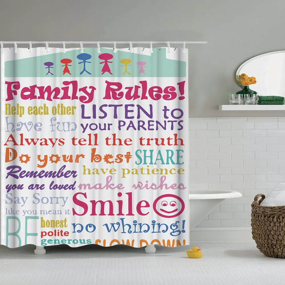 Занавеска для душа в ванную комнату черно-белая забавная занавеска с цитатами