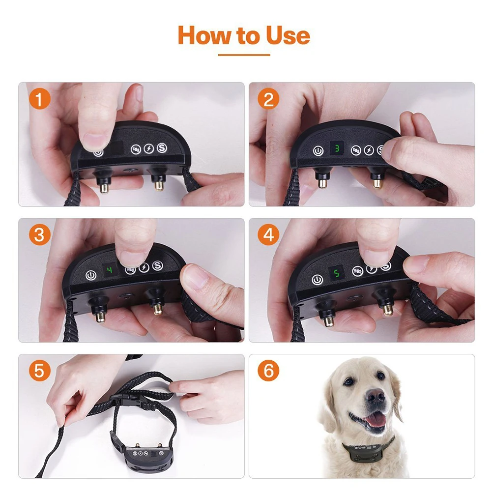 

Electric Dog Training Collar Anti Barking Device Stop Barking Control Pet Trainer Rechargeable Ultrasonic Electric Shock Puppy