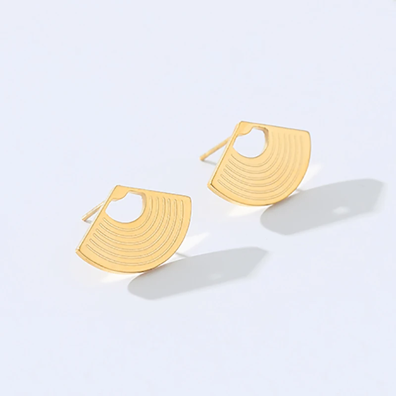 Женские серьги-гвоздики из нержавеющей стали розовое золото серебристый цвет