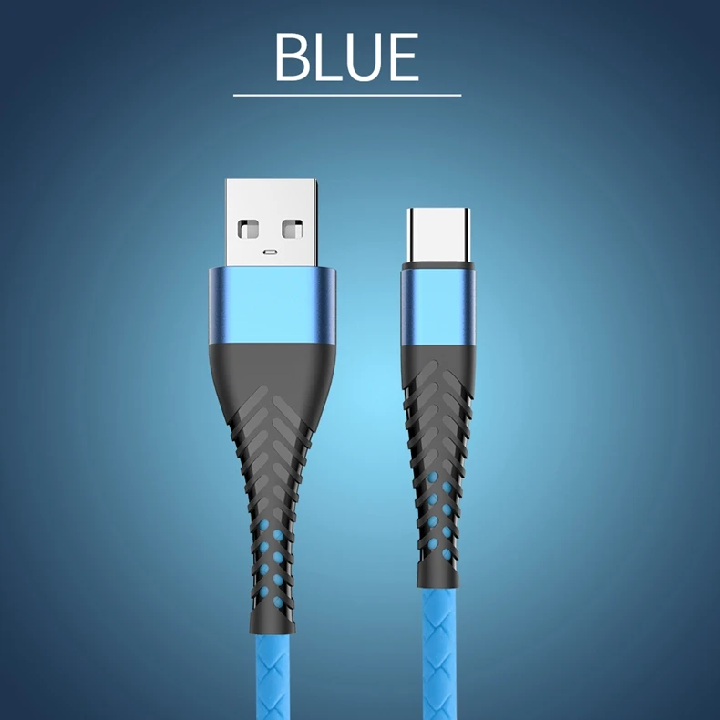 NOHON USB кабель Быстрая зарядка usb type C кабель Micro кабель для передачи данных для мобильного телефона зарядное устройство Шнур для Xiaomi samsung iPhone Lightning - Цвет: Blue
