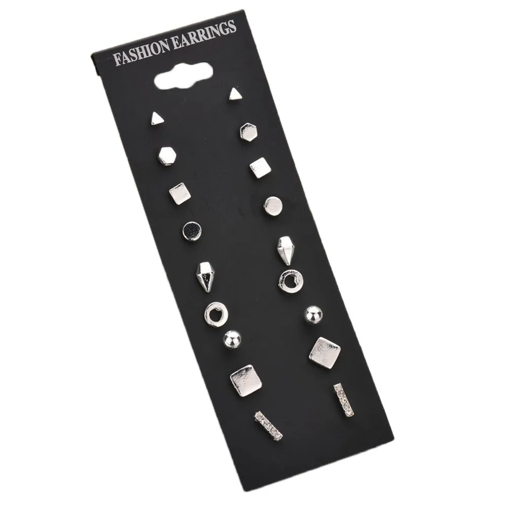 Fashion Earrings Ear Ring Set Combination Of 9 Sets Simple Beautiful Stud for Women Girls Jewelry Gift 2019 A1 | Украшения и