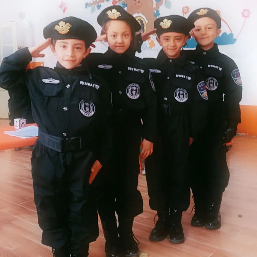 

Children's Day Boys Police Officer Cosplay Costumes Halloween Carnival Party Kids Dexury Detective Military Uniform Army Suits