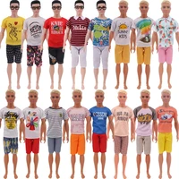 barbies ken clothes mini suit 2pcsset t shirtshortsfor 11 8inch american mans clothes doll gift for babyour generationtoy