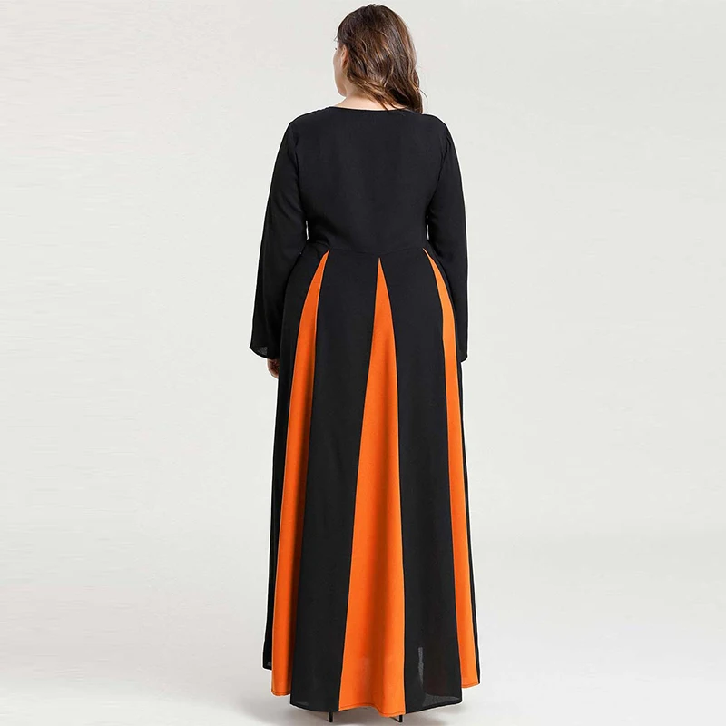 

Fashion Middle East Muslim Large Size Women Islamic Turkey Embroidered Long-Sleeved Large Swing Muslim Casual Dress Bangladesh
