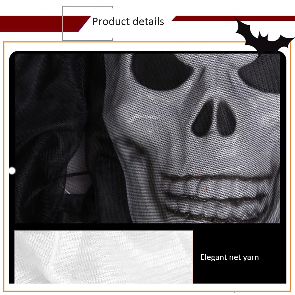 

3M Long Halloween Skull Skeleton Ghost Hanging Decor Scary Flying Ghost For Outdoor Indoor Party Bar Scary Props Halloween Decor