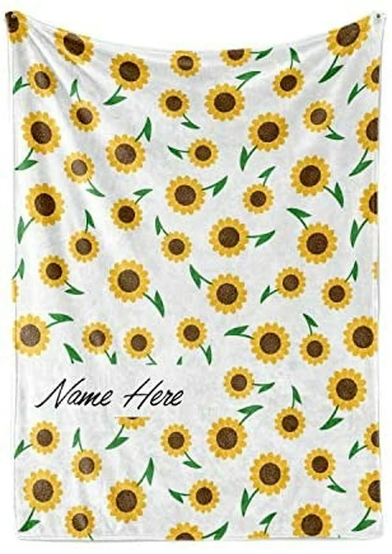 Comprare Coperta Da Tiro In Pile E Sherpa Con Motivo Girasole Personalizzato Per Ragazzi, Ragazze, Bambini, Coperte Da Sole Per Bambini