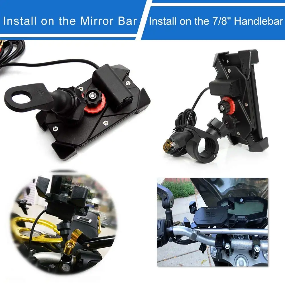 Универсальный мотоцикл велосипед Скутер ATV руль с держателем для GPS Зеркало