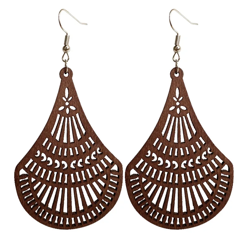 

Western Jewelry Laser Cut Floral Fringe Dangle Drop Earrings for Women