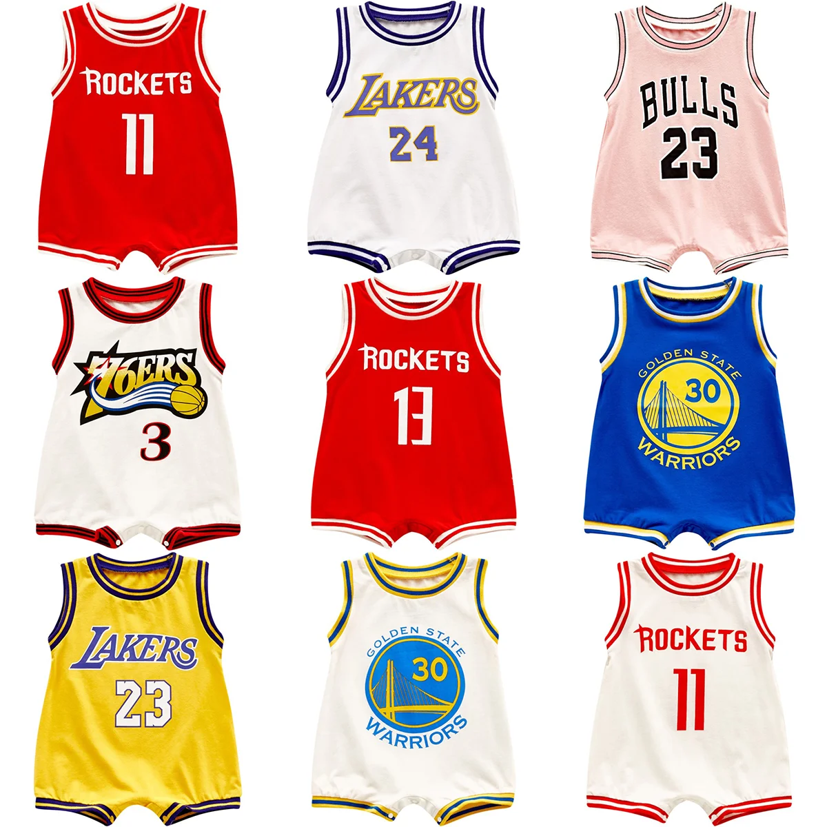 

2021 summer Basketball Sleeveless Romper Baby Clothes for Newborns one piece kids Clothing Set Sport Jumpsuit Cotton Tracksuits