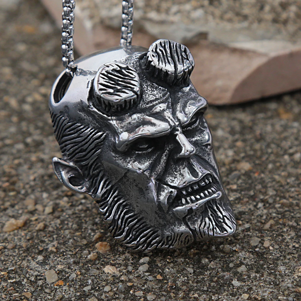 Кулоны из нержавеющей стали в стиле панк/хип-хоп ожерелье Хеллбой модная мужская