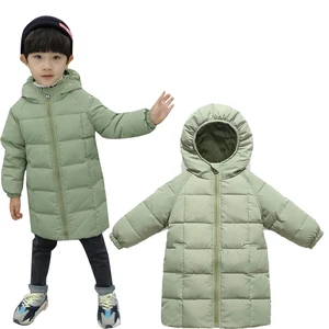Длинная зимняя одежда для маленьких девочек, детские толстые теплые куртки на 80% белом утином пуху для девочек, модная пуховая куртка с капюшоном, верхняя одежда