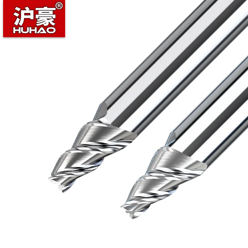 HuHao D1-D3 mm Taper Flat Bottom Milling Cutter 3 Flute CNC Tools Chamfer End Mill Tungsten Router Bit for Aluminum Copper Alloy |
