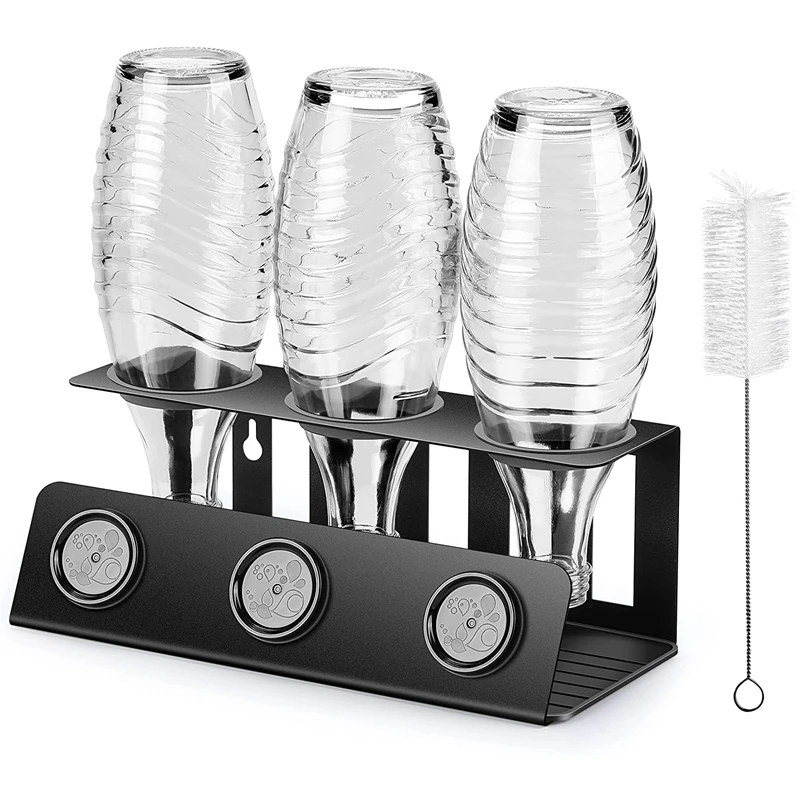 

Sodastream Bottle Holder, Triple Drip Holder with Removable Drip Tray and Lid Holder, Drip Stand for Sodastream Bottles