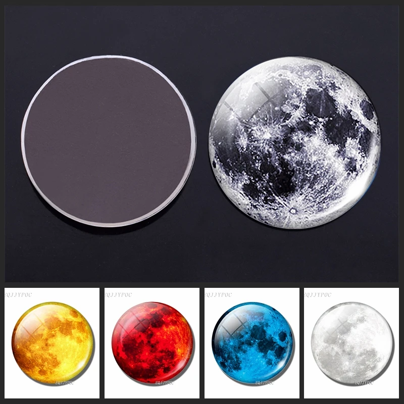 1 шт. Луна фото 30 мм магнит на холодильник и Вселенная стеклянная зеркальная