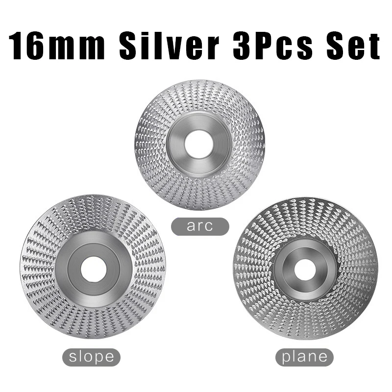 

3pcs Set Bore 16mm Wood Grinding Polishing Wheel Rotary Disc Sanding Wood Carving Tool Abrasive Disc Tools for 4" Angle Grinder