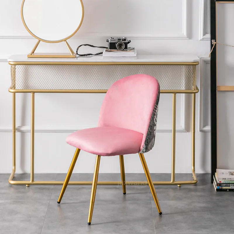 Nordic Ins Chairs Modern Customized Minimalist Home Living Room Chair Light Luxury Dining Bedroom Leisure Nail Stool |