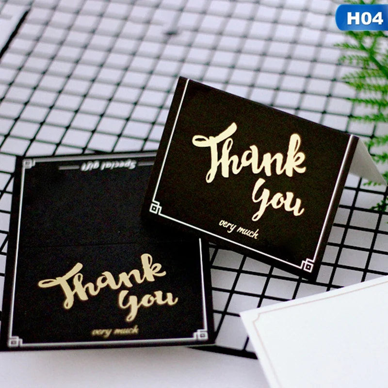 

2021new 10PCS/pack Gilding Fodable Thank You Card Set Letter Pattern Greeting Cards Set For Wedding Birthday Party Gifts