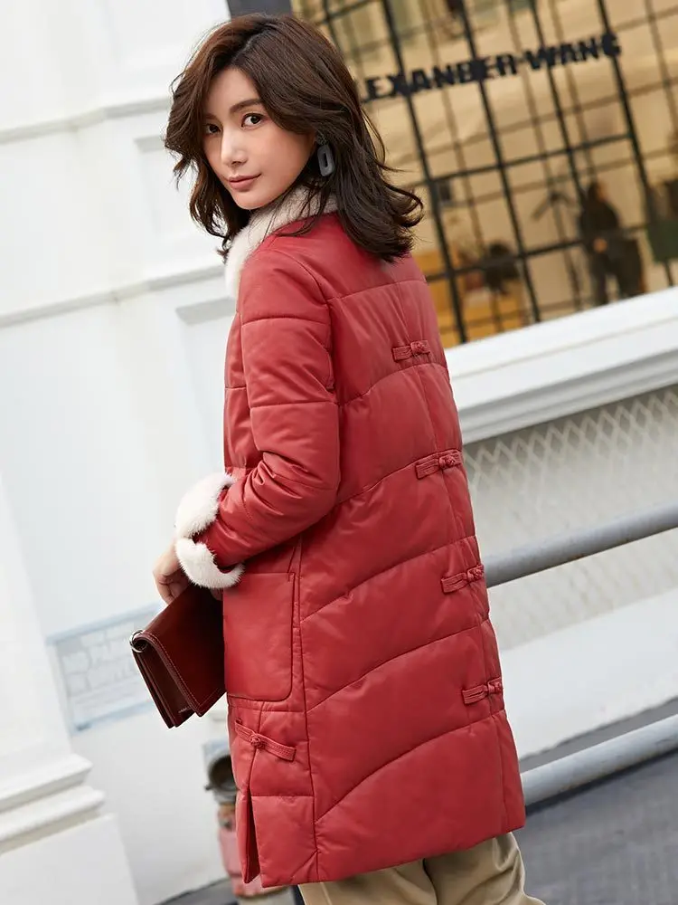 Новинка 2020 Женская куртка из натуральной норки с меховым воротником зимняя