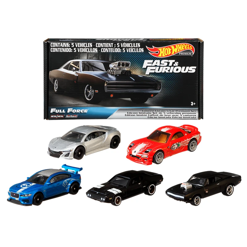 

Hot Wheels Fast & Furious Full Force Re-Release Collection 5-pack Alloy Car Gift Box Boy Model Children's Toy GRM15