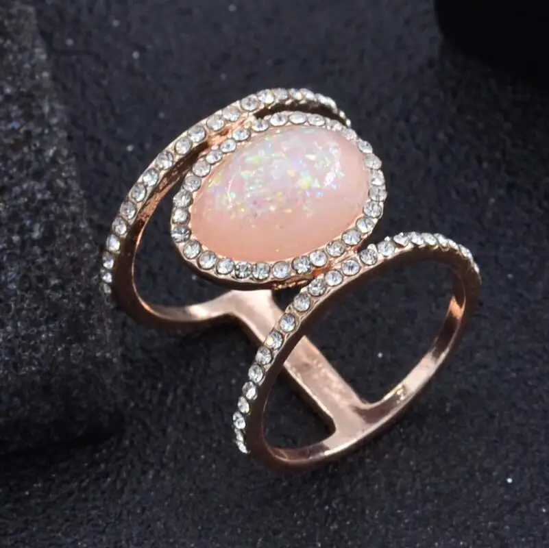 

Modyle 4 Colors Vintage Women Wedding Ring & Engagement Ring New Antique Zinc Alloy Oval Moonstone Women Ring