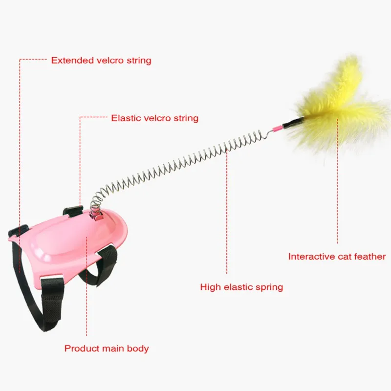 

Pet Cat Spring Feather Funny Cat Stick Human Pet Interactive Toy