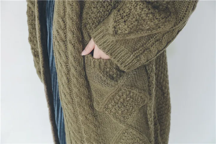 

Winter Autumn Long Female Cardigans Latern Sleeve Casual Knitted Poncho Sweaters Oversized Long Cardigans Korean