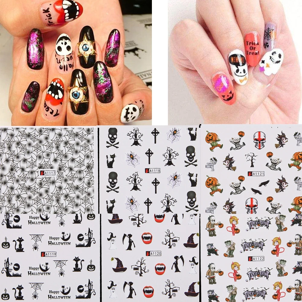 48 шт водяной знак Роза фонарь-тыква мультфильм череп голова наклейки Хэллоуин