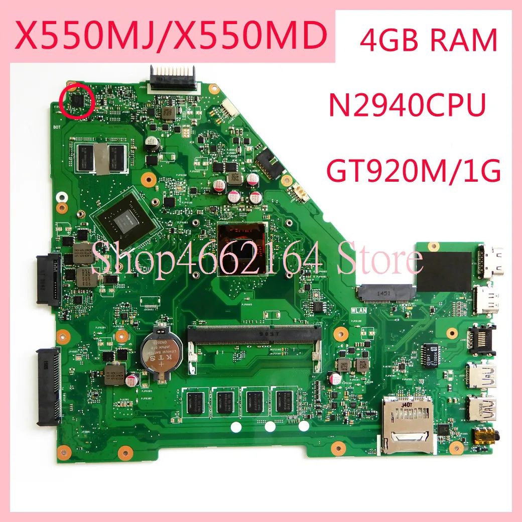 X550MJ материнская плата для ASUS 4 Гб RAM N2940CPU GT920M/1G ноутбука X550M X550MD полностью