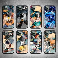 star astronaut cute phone case tempered glass for iphone 13 12 11 pro mini xr xs max 8 x 7 6s 6 plus se 2020 cover