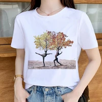 fashion 90s natural animal mujer camisetas white top t shirts summer aesthetics graphic short sleeve polyester t shirts female