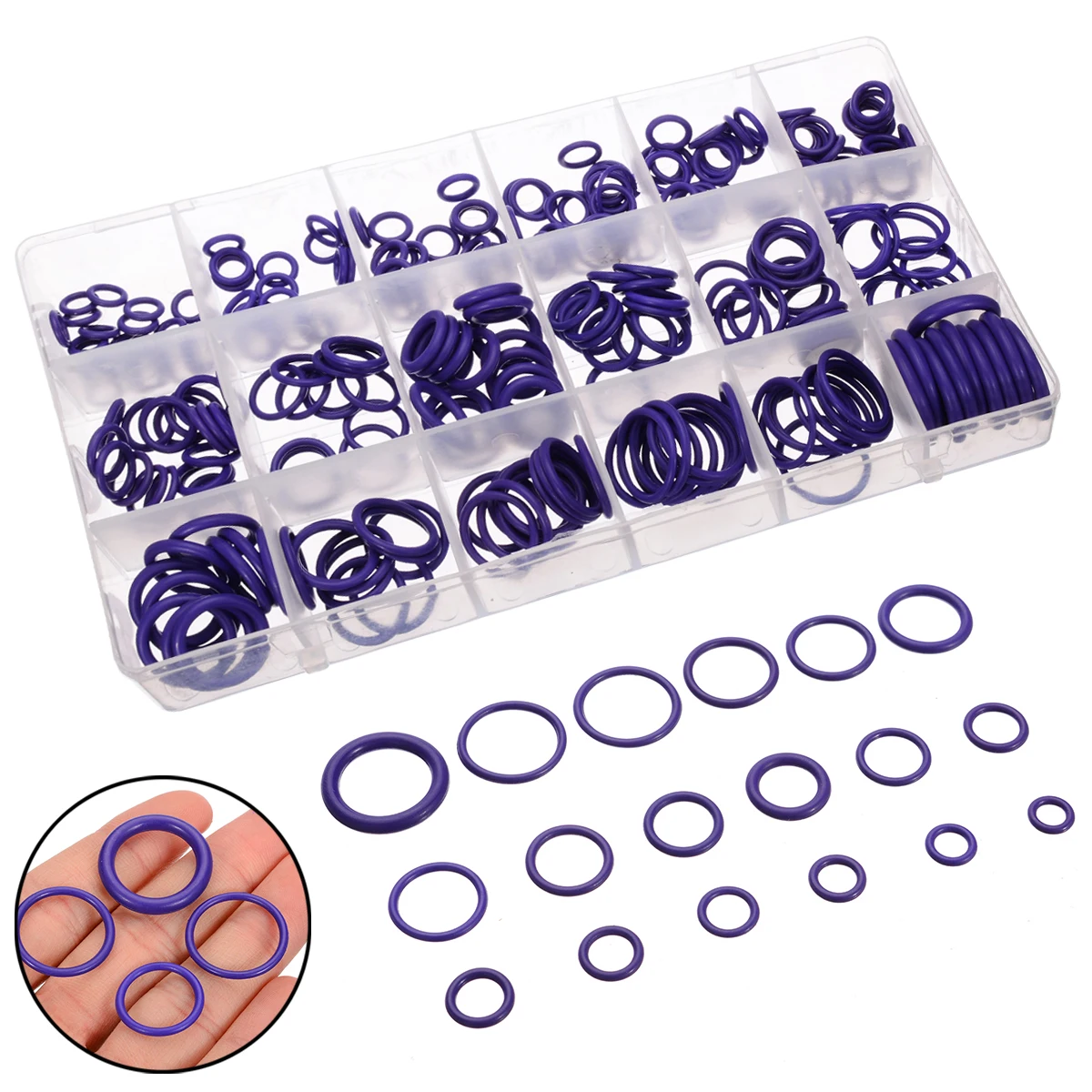 

270pcs R134a Ring Assortment Purple Rubber O-Ring Seals Washers Gasket For Car Auto Air Conditioning Compressor Pumbs