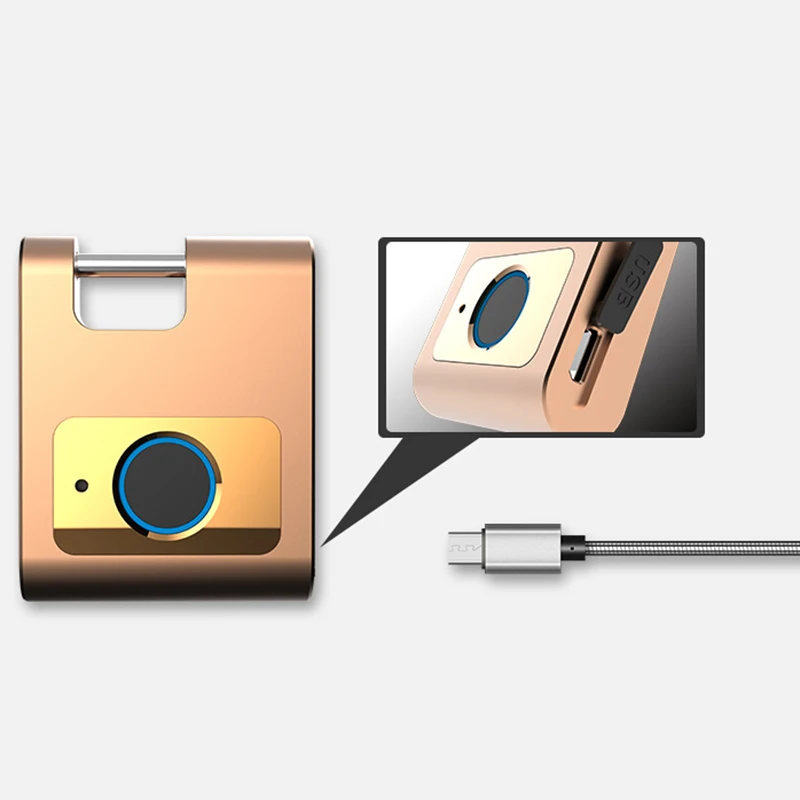 

1Pcs Fingerprint Padlock Smart Bluetooth Phone APP Lock Security Door Lock Outdoor Door Padlock Line