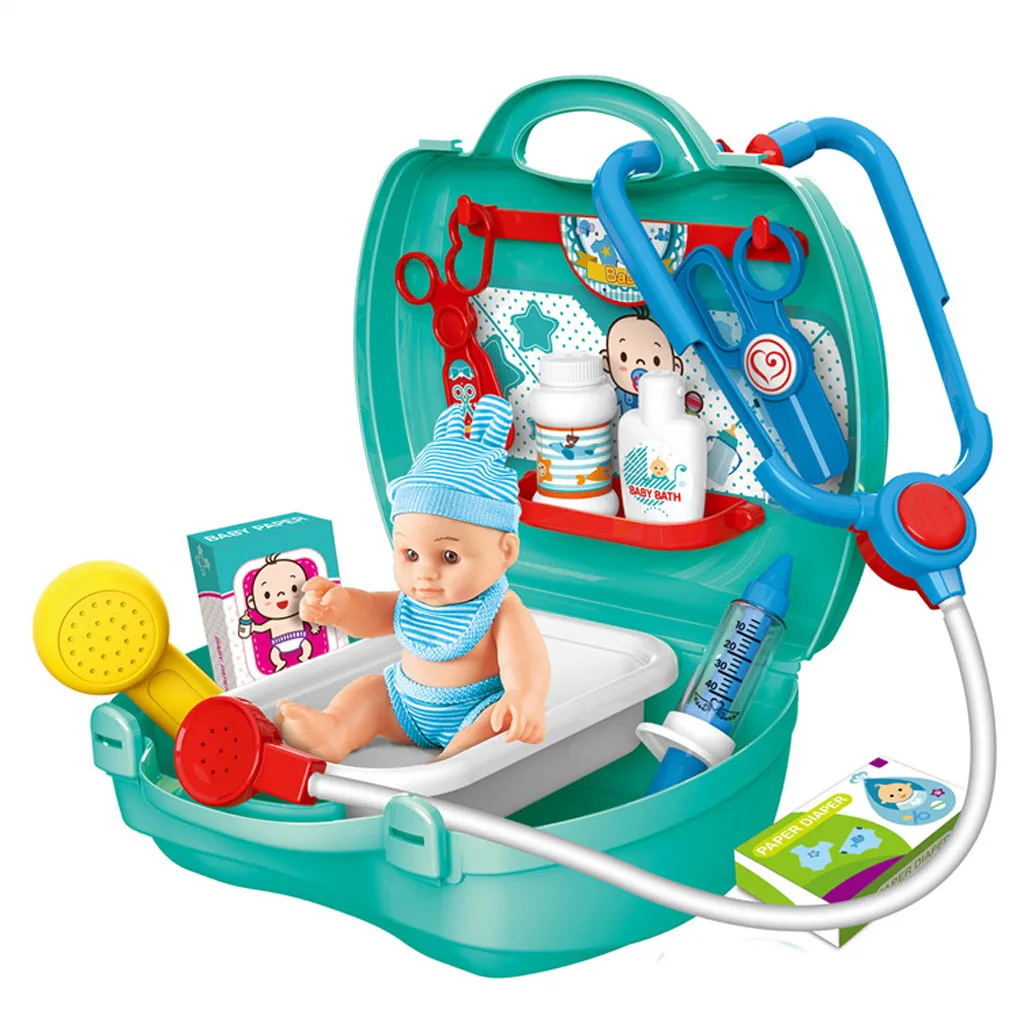 

Kid Doctor Toy Set Simulation Family Doctor Nurse Medical Kit Toy Pretend Play Hospital Medicine Accessorie Children Toy Droship