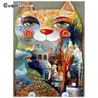 Evershine 5D Diamond Painting Cross Stitch Cartoon Diamond Mosaic Cat Pictures Of Rhinestones Diamond Embroidery Wall Decor