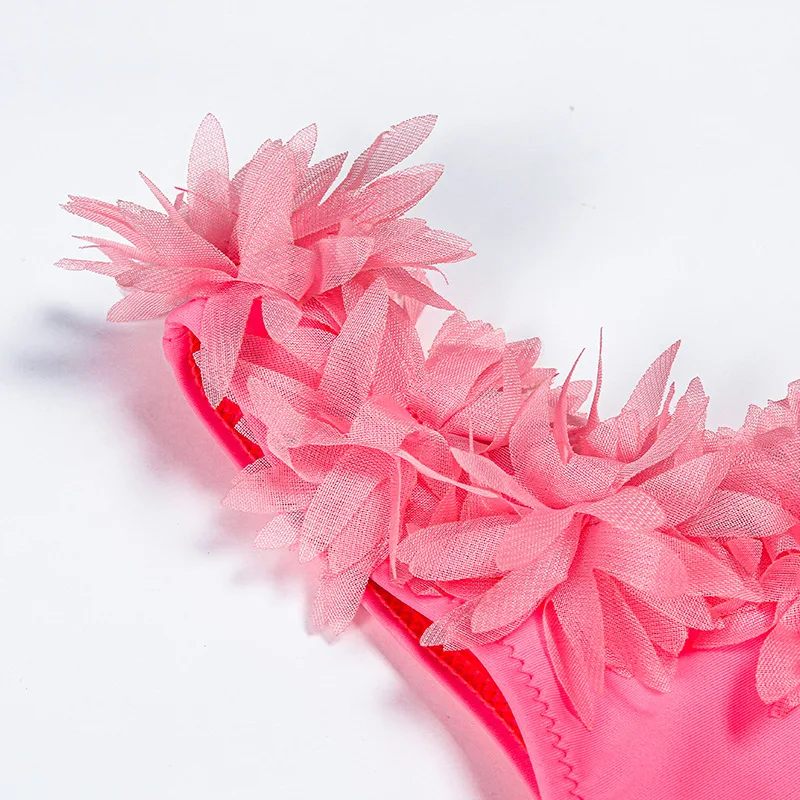 New Female Split Baby Pink Lace Wave Beach Children Bikini Girls Swimwear Kids for | Детская одежда и обувь