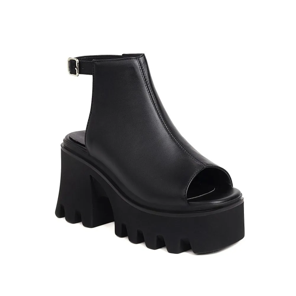 

SaraIris Trendy INS Hot Sale Women Sandals Solid Buckle Peep Toe Platform High Heel women's Sandals Summer Luxury Dress Shoes