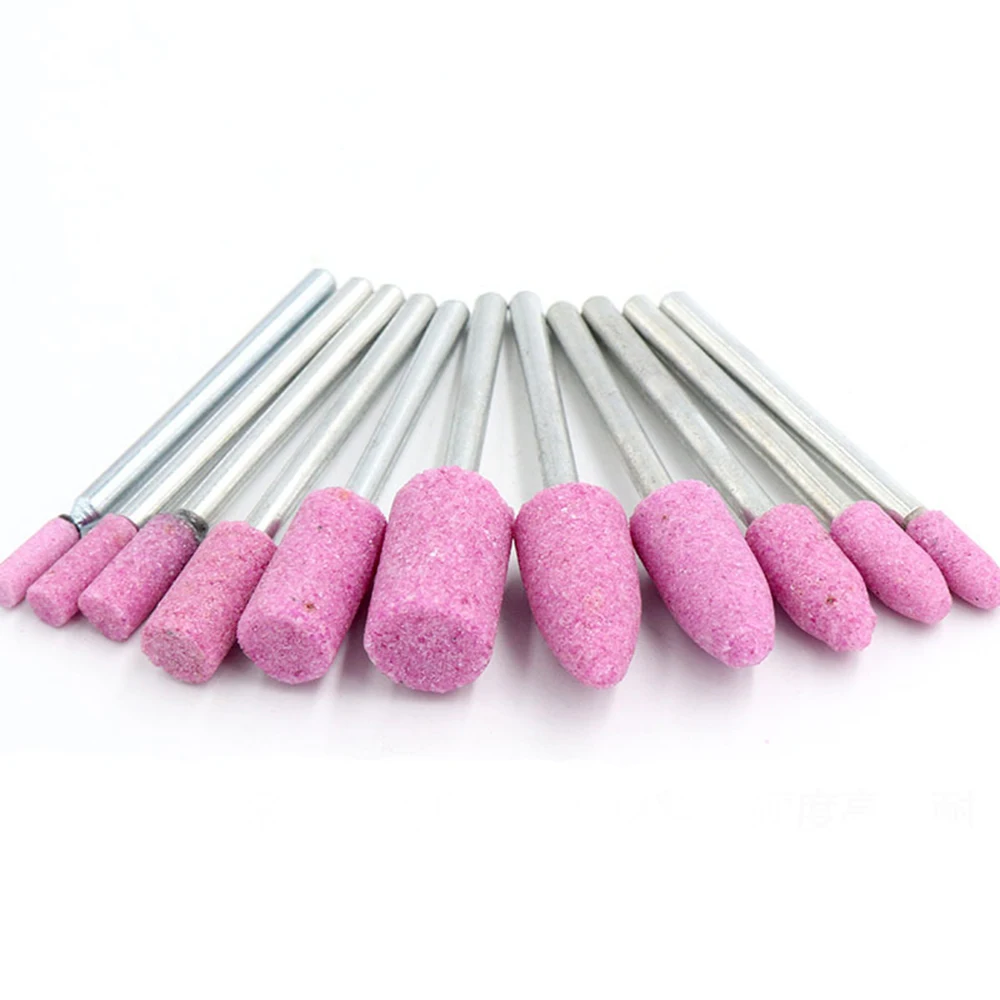 10Pcs Mounted Grinding Stone Head Set 3mm - 12mm Abrasive Po