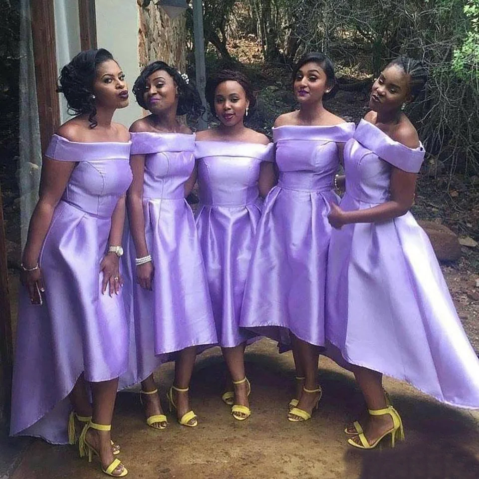 

Boat Neck A Line Gown Bridesmaid Dresses New Custom Bateau Off-Shoulder Sleeveless Dress NONE Train Satin Gown
