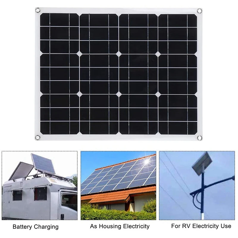 

40W Solar Charger 18V Waterproof Mono Solar Panel Cells Portable for Outdoor Car Camping Hiking Climbing Solar Panel